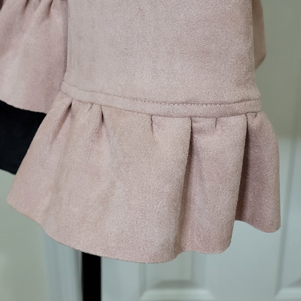 Roz & Ali Women's Ruffle Long Sleeve Blazer Jacket Rose Size Large - Picture 8 of 14